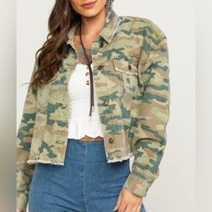 Free People Camouflage Jacket L
